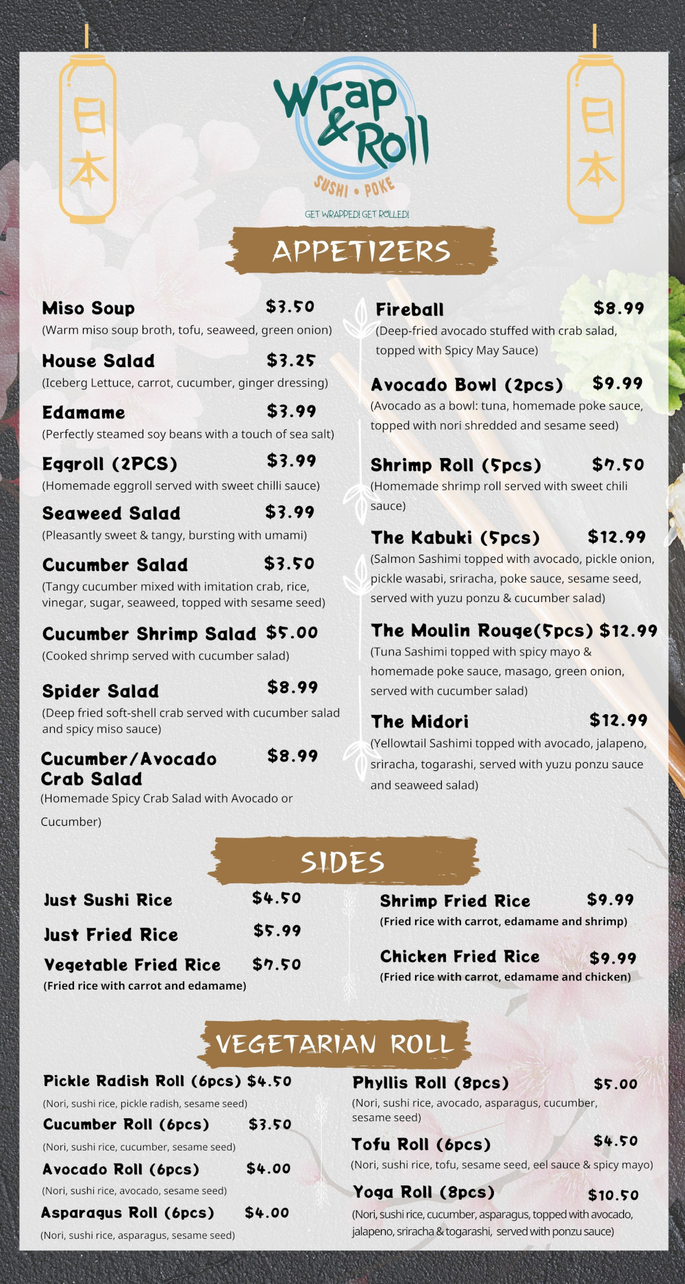 Menu, page 2