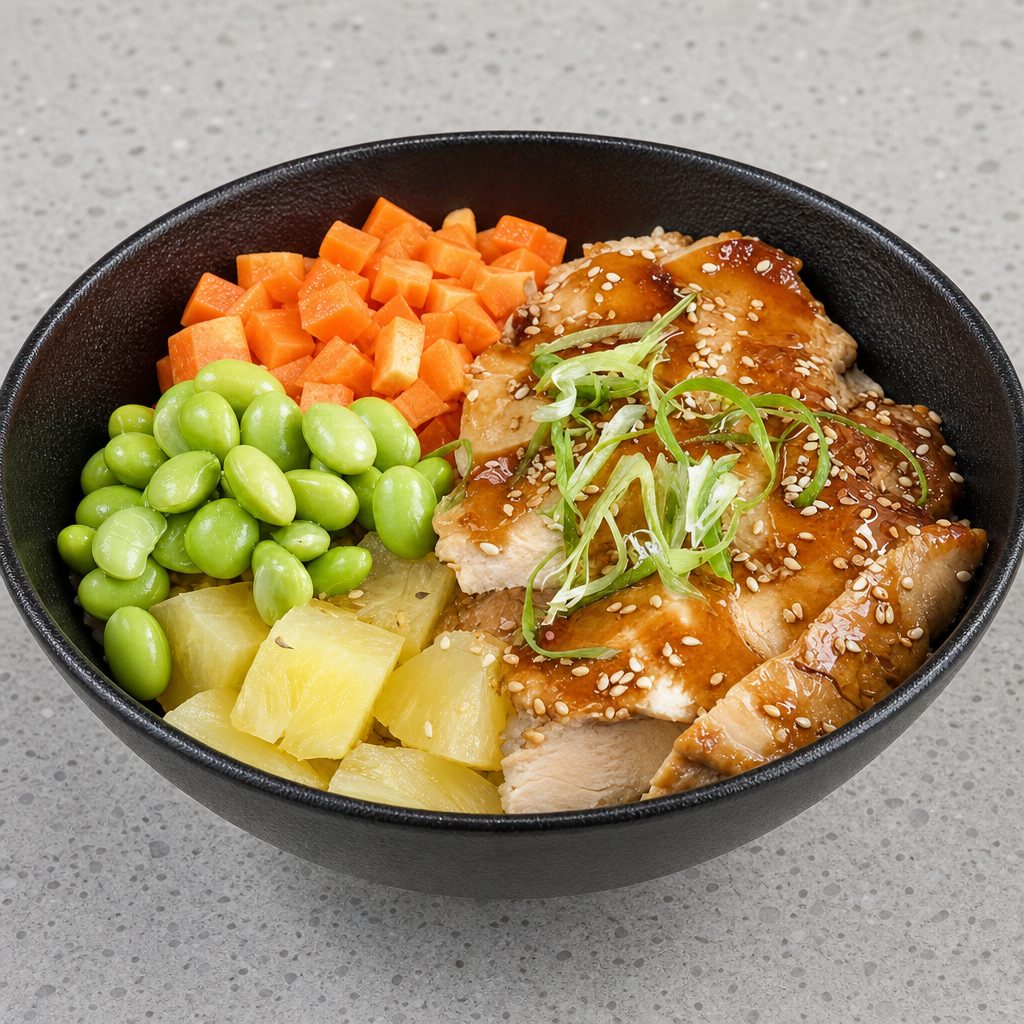 Chicken Teriyaki Over Fried Rice.